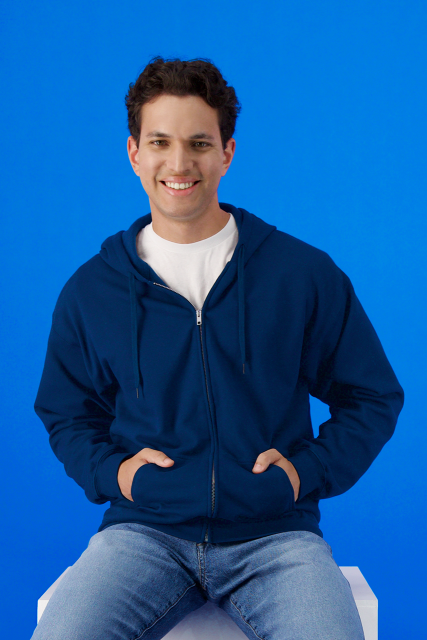 SOFTSTYLE™ MIDWEIGHT FLEECE ADULT FULL ZIP HOODED SWEATSHIRT