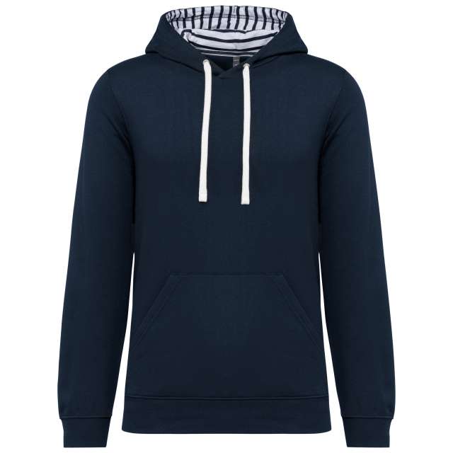 UNISEX CONTRAST PATTERNED HOODED SWEATSHIRT