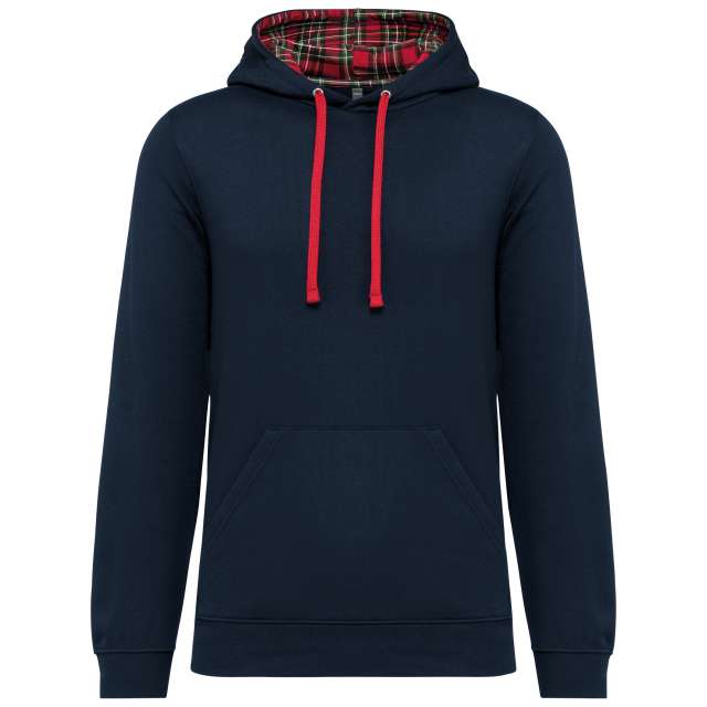 UNISEX CONTRAST PATTERNED HOODED SWEATSHIRT