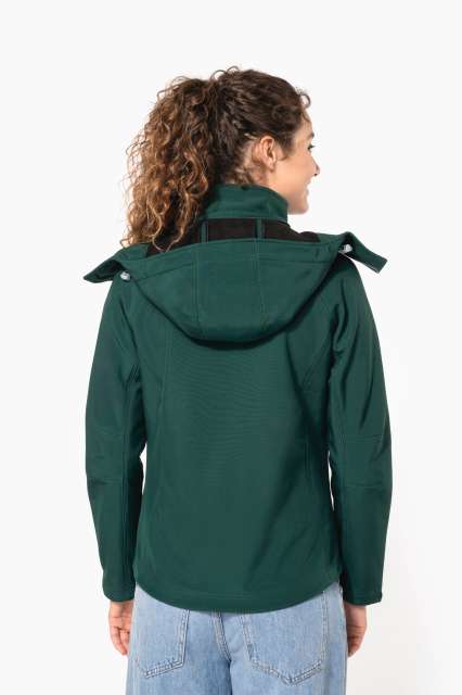 LADIES' DETACHABLE HOODED SOFTSHELL JACKET
