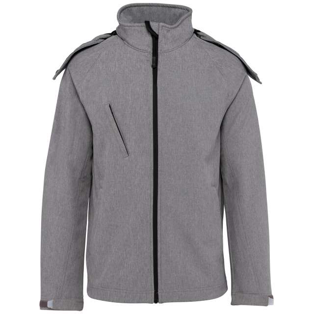 LADIES' DETACHABLE HOODED SOFTSHELL JACKET