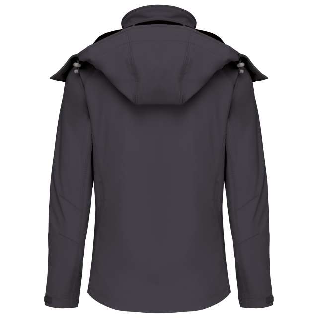 LADIES' DETACHABLE HOODED SOFTSHELL JACKET