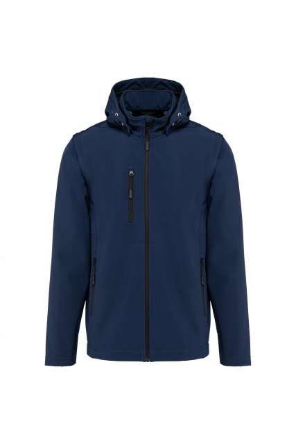 UNISEX 3-LAYER SOFTSHELL HOODED JACKET WITH REMOVABLE SLEEVES
