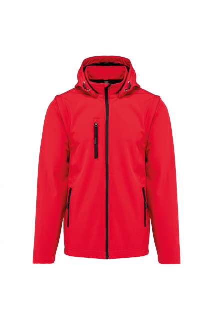 UNISEX 3-LAYER SOFTSHELL HOODED JACKET WITH REMOVABLE SLEEVES