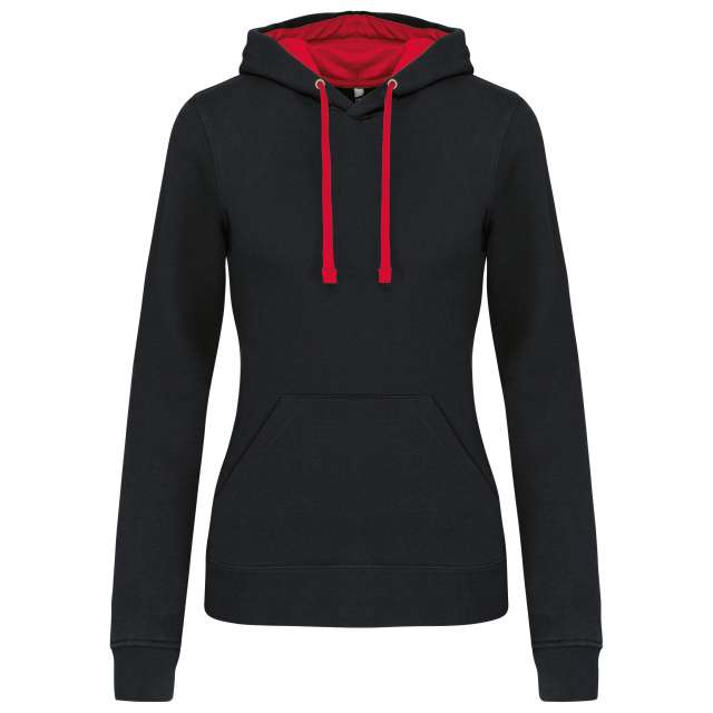 LADIES’ CONTRAST HOODED SWEATSHIRT