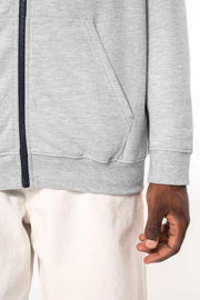 MEN'S CONTRAST HOODED FULL ZIP SWEATSHIRT