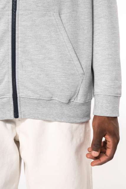 MEN'S CONTRAST HOODED FULL ZIP SWEATSHIRT