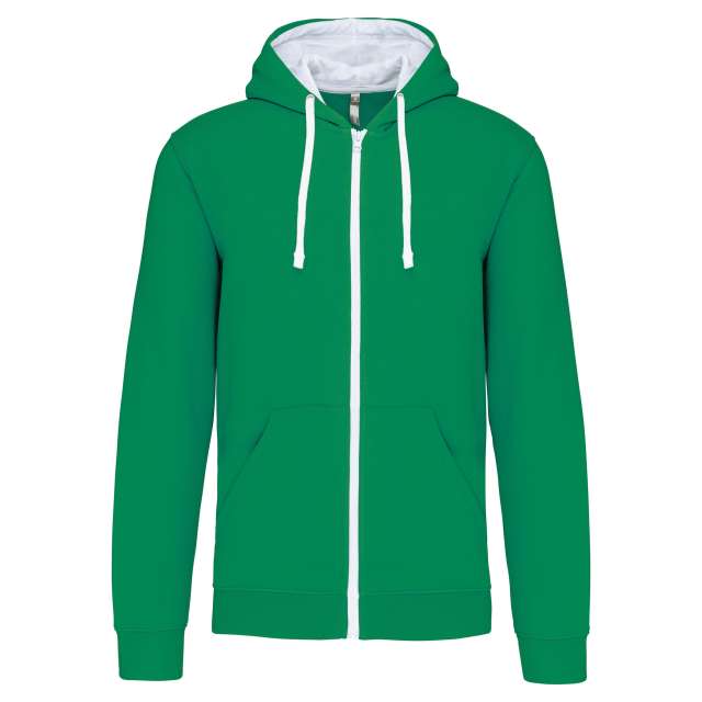 MEN'S CONTRAST HOODED FULL ZIP SWEATSHIRT