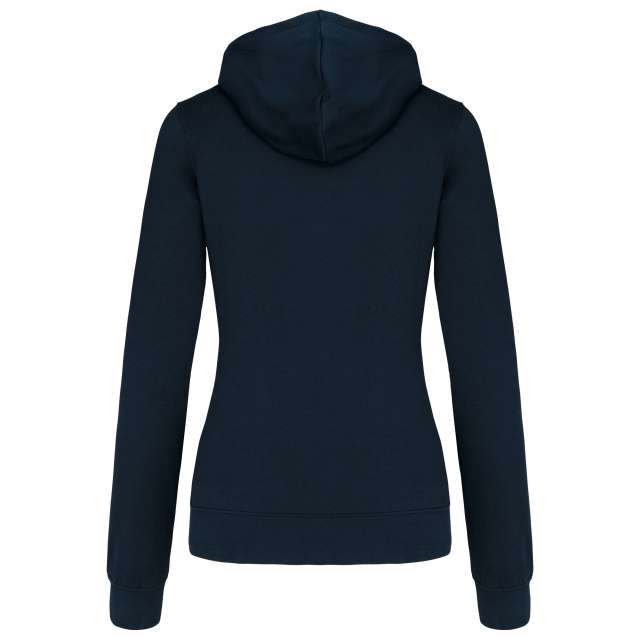 LADIES’ CONTRAST HOODED FULL ZIP SWEATSHIRT