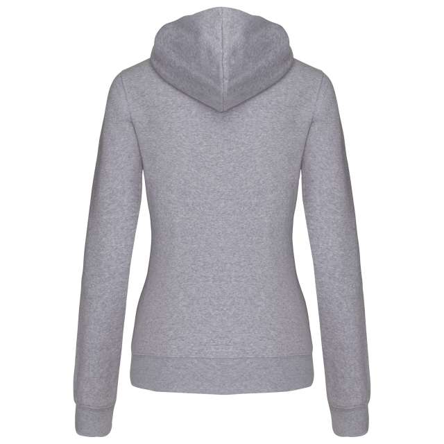 LADIES’ CONTRAST HOODED FULL ZIP SWEATSHIRT
