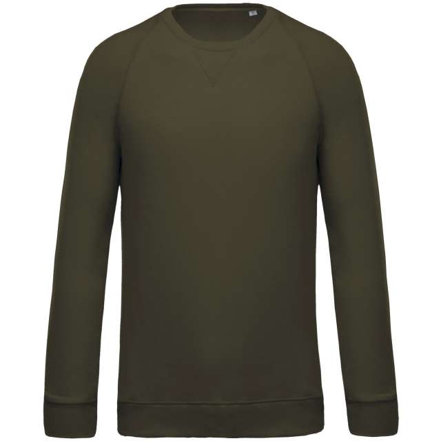 MEN'S ORGANIC COTTON CREW NECK RAGLAN SLEEVE SWEATSHIRT