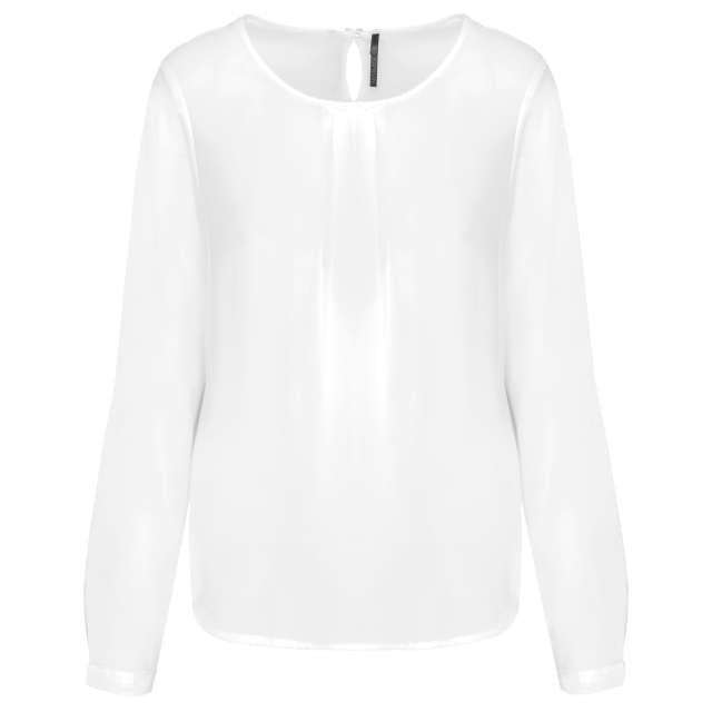 LADIES' LONG-SLEEVED CREPE BLOUSE