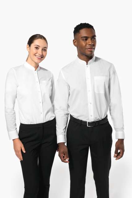 LADIES' LONG-SLEEVED MANDARIN COLLAR SHIRT