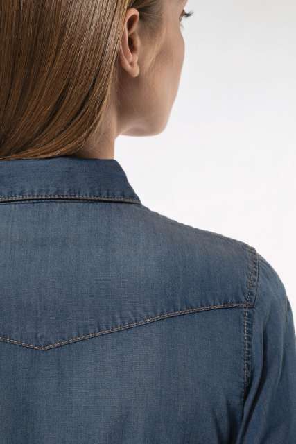 LADIES' LONG-SLEEVED DENIM SHIRT