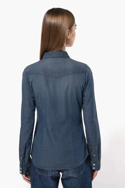 LADIES' LONG-SLEEVED DENIM SHIRT