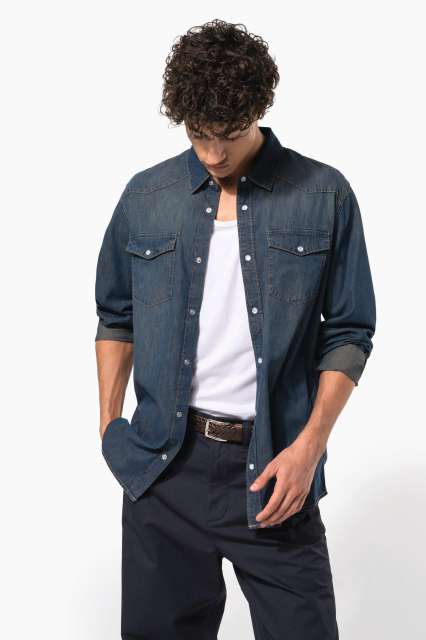 MEN'S LONG-SLEEVED DENIM SHIRT