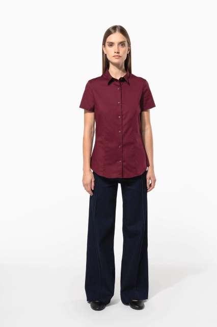 LADIES' SHORT-SLEEVED COTTON/ELASTANE SHIRT