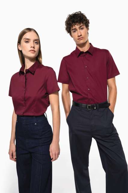 LADIES' SHORT-SLEEVED COTTON/ELASTANE SHIRT