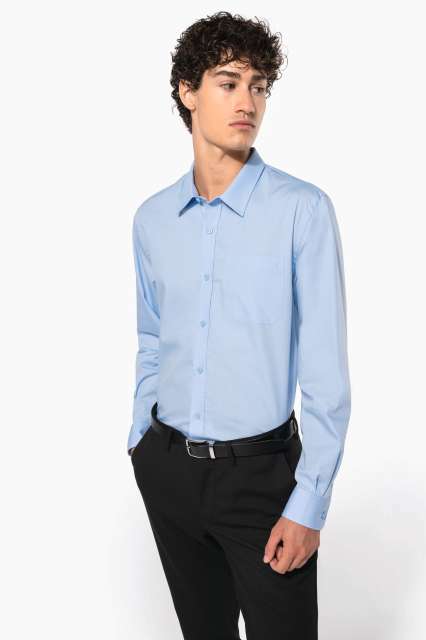 MEN'S LONG-SLEEVED COTTON POPLIN SHIRT