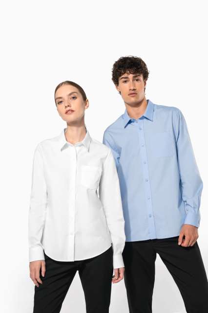 LADIES' LONG-SLEEVED COTTON POPLIN SHIRT
