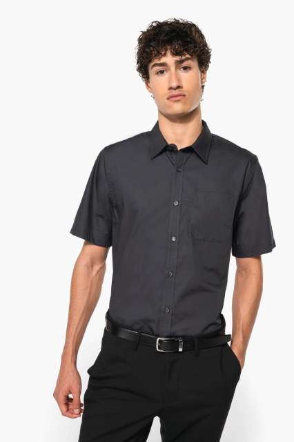 MEN'S SHORT-SLEEVED COTTON POPLIN SHIRT