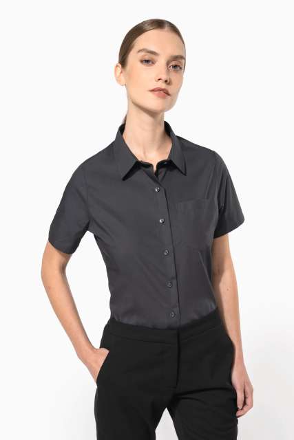 LADIES' SHORT-SLEEVED COTTON POPLIN SHIRT