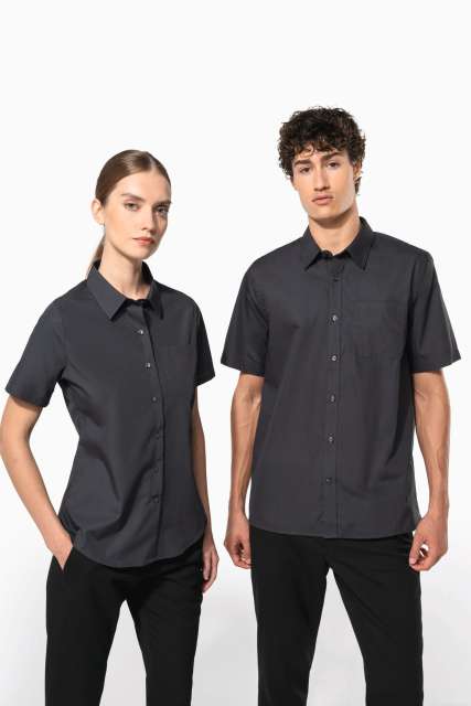 LADIES' SHORT-SLEEVED COTTON POPLIN SHIRT
