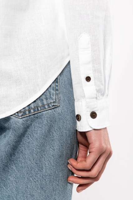 LADIES' LONG SLEEVE LINEN AND COTTON SHIRT