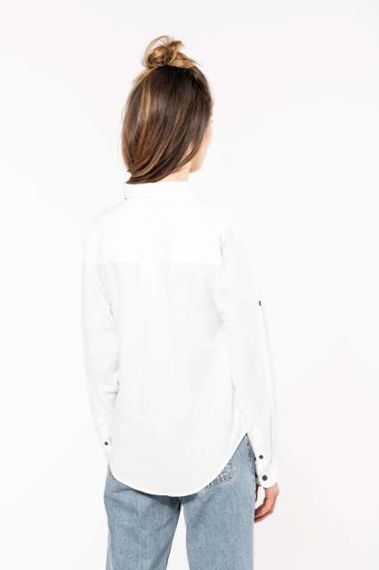 LADIES' LONG SLEEVE LINEN AND COTTON SHIRT