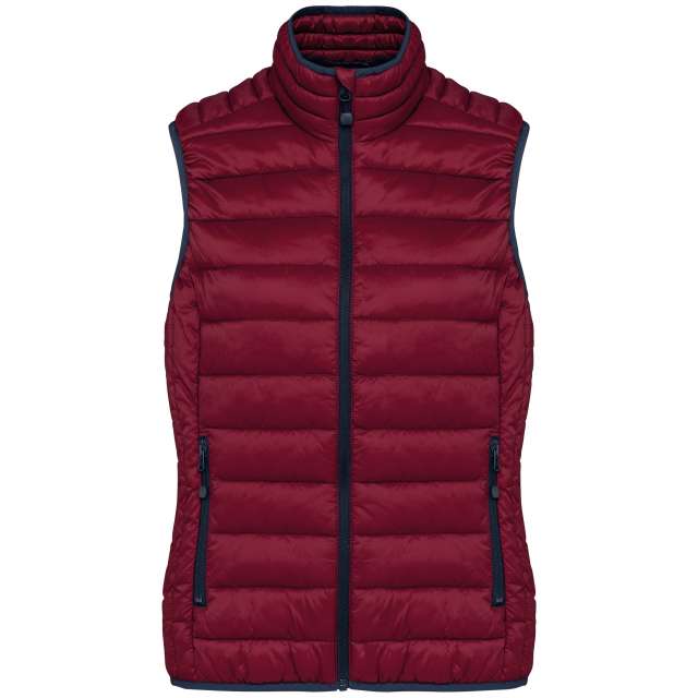 LADIES' LIGHTWEIGHT SLEEVELESS FAKE DOWN JACKET