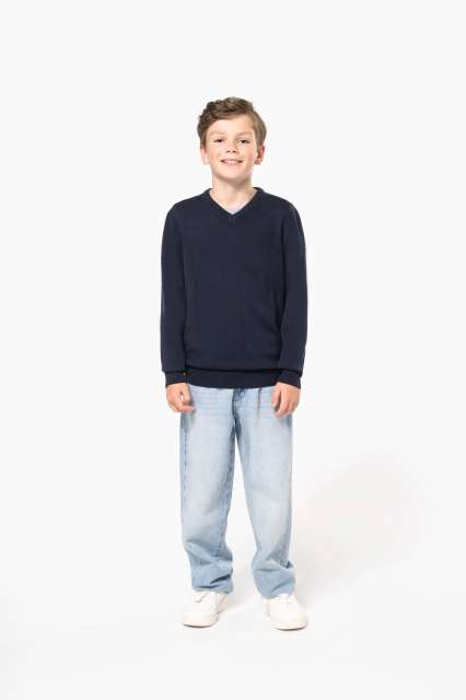 KIDS' V-NECK JUMPER