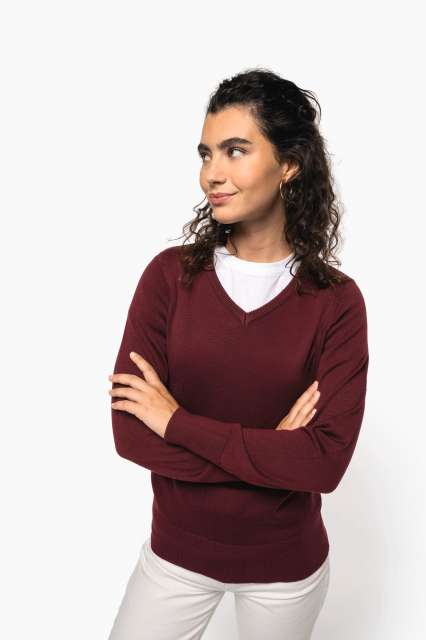 LADIES' V-NECK JUMPER