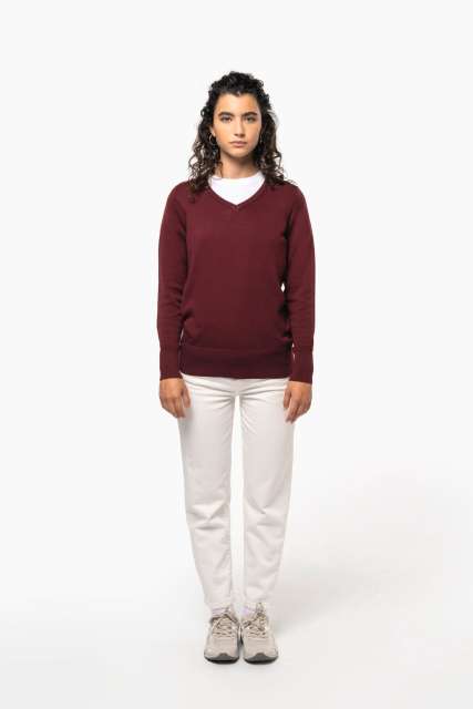 LADIES' V-NECK JUMPER