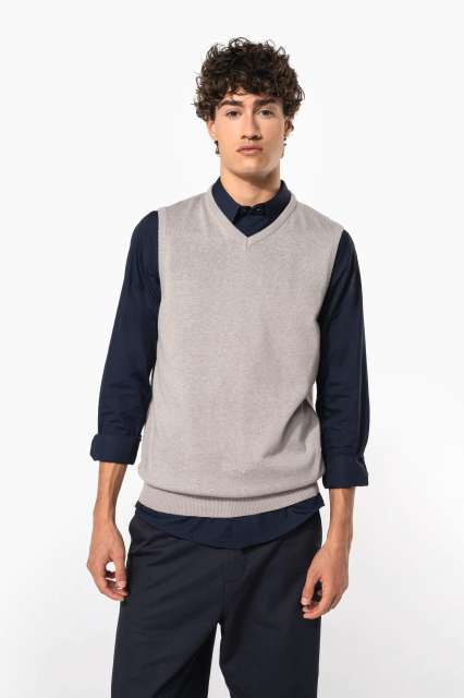 MEN'S SLEEVELESS V-NECK JUMPER