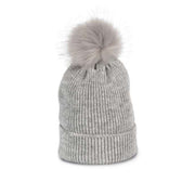 CACIULA KNITTED BOBBLE BEANIE IN RECYCLED YARN