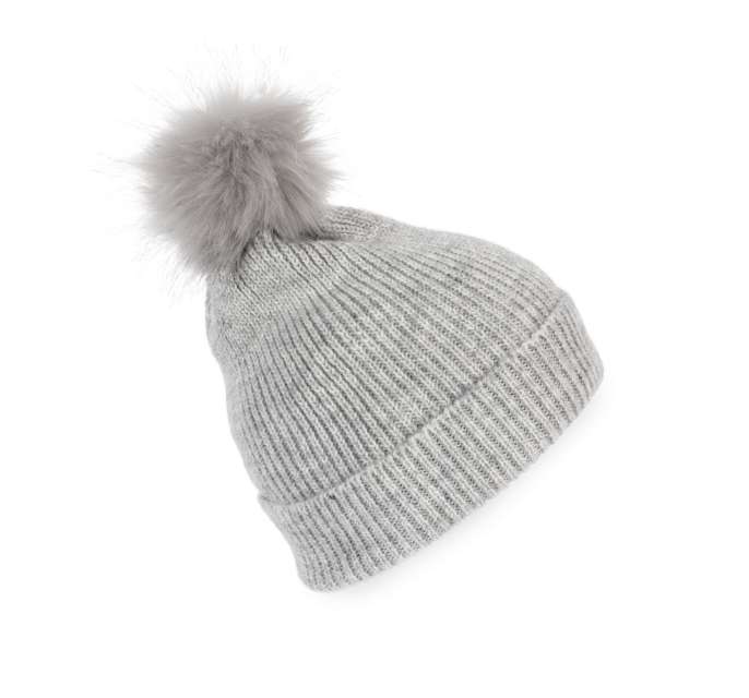 CACIULA KNITTED BOBBLE BEANIE IN RECYCLED YARN
