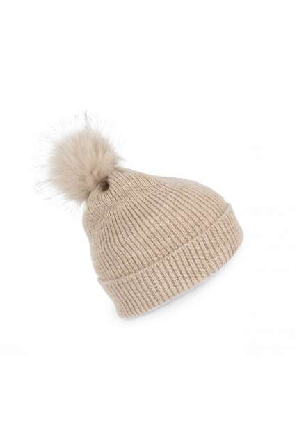 CACIULA KNITTED BOBBLE BEANIE IN RECYCLED YARN