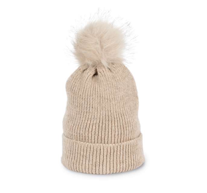 CACIULA KNITTED BOBBLE BEANIE IN RECYCLED YARN
