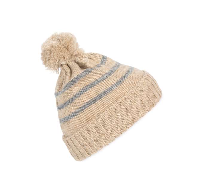 CACIULA KNITTED STRIPED BEANIE IN RECYCLED YARN