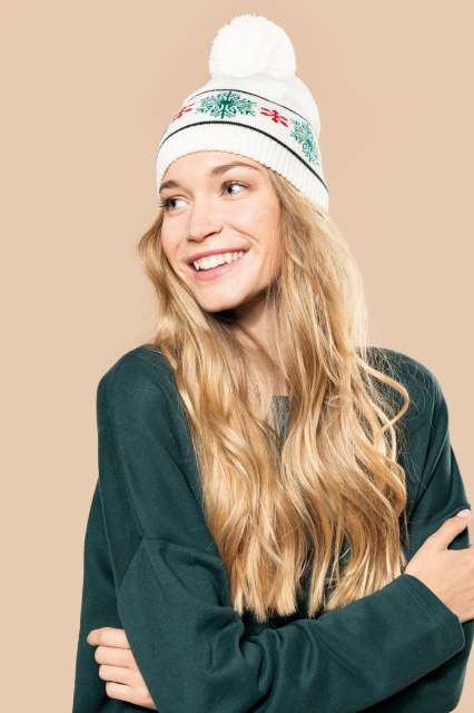 CACIULA BEANIE WITH CHRISTMAS PATTERNS