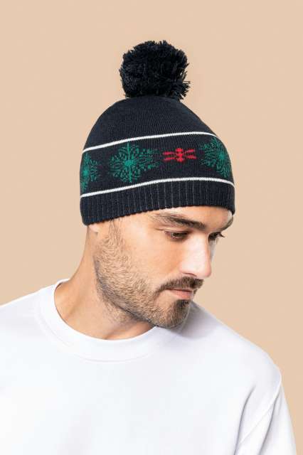 CACIULA BEANIE WITH CHRISTMAS PATTERNS