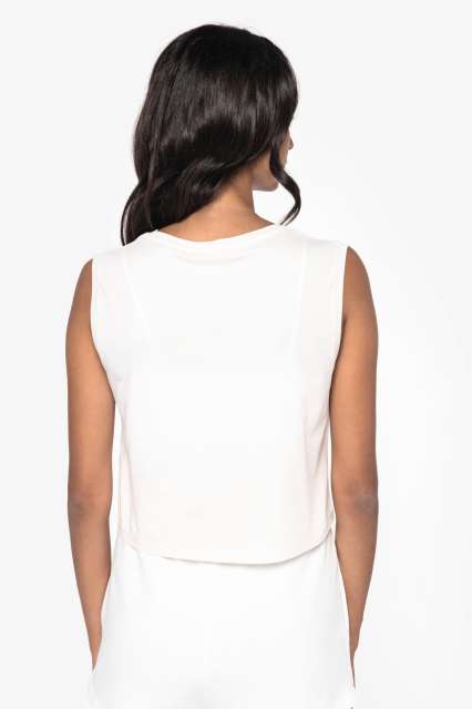 ECO-FRIENDLY LADIES’ SLEEVELESS CROP T-SHIRT