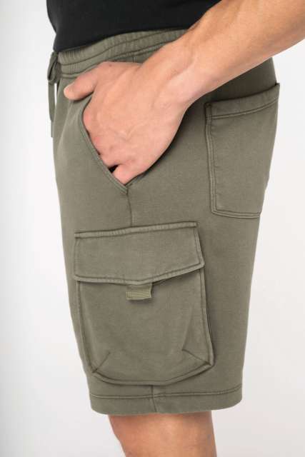 MEN’S FRENCH TERRY WASHED EFFECT CARGO SHORTS