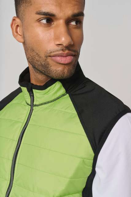 DUAL-FABRIC SLEEVELESS SPORTS JACKET
