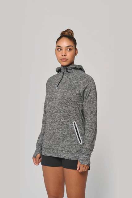 ZIP NECK HOODED SPORTS SWEATSHIRT