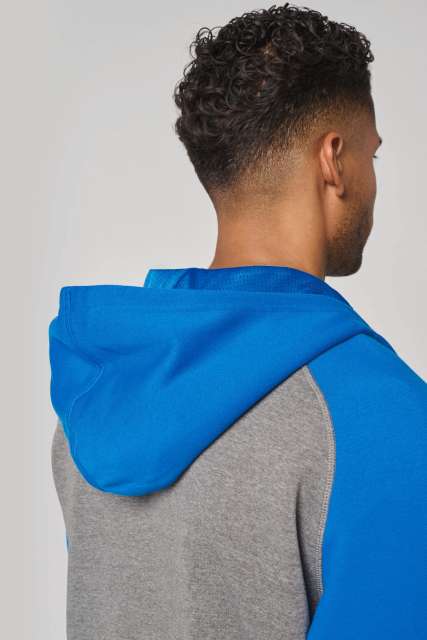 UNISEX TWO-TONE ZIPPED HOODED FLEECE JACKET