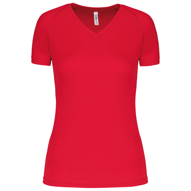 LADIES’ V-NECK SHORT-SLEEVED SPORTS T-SHIRT