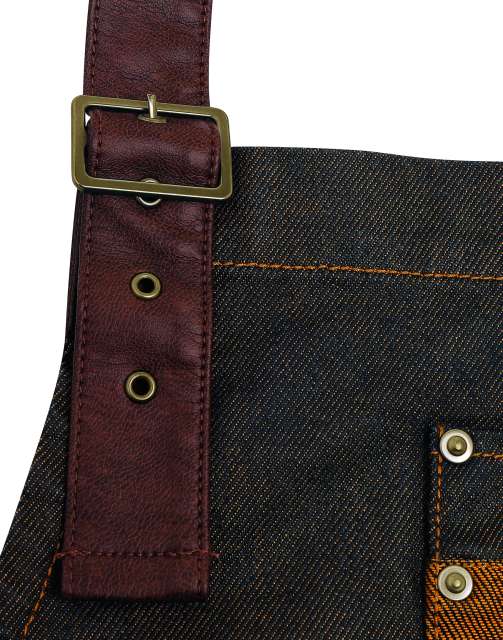 SORT DENIM CU INSERTII PIELE 'DIVISION' WAXED LOOK