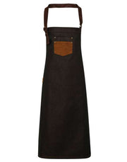 SORT DENIM CU INSERTII PIELE 'DIVISION' WAXED LOOK