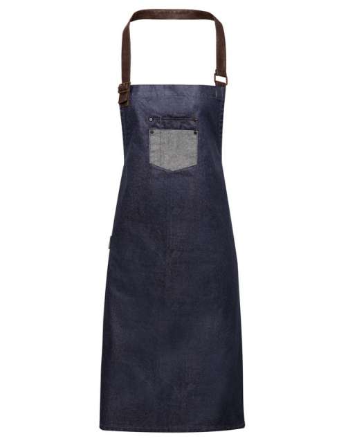 SORT DENIM CU INSERTII PIELE 'DIVISION' WAXED LOOK